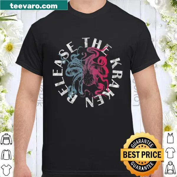 Shirt featuring the phrase 'Release the Kraken' in bold typography