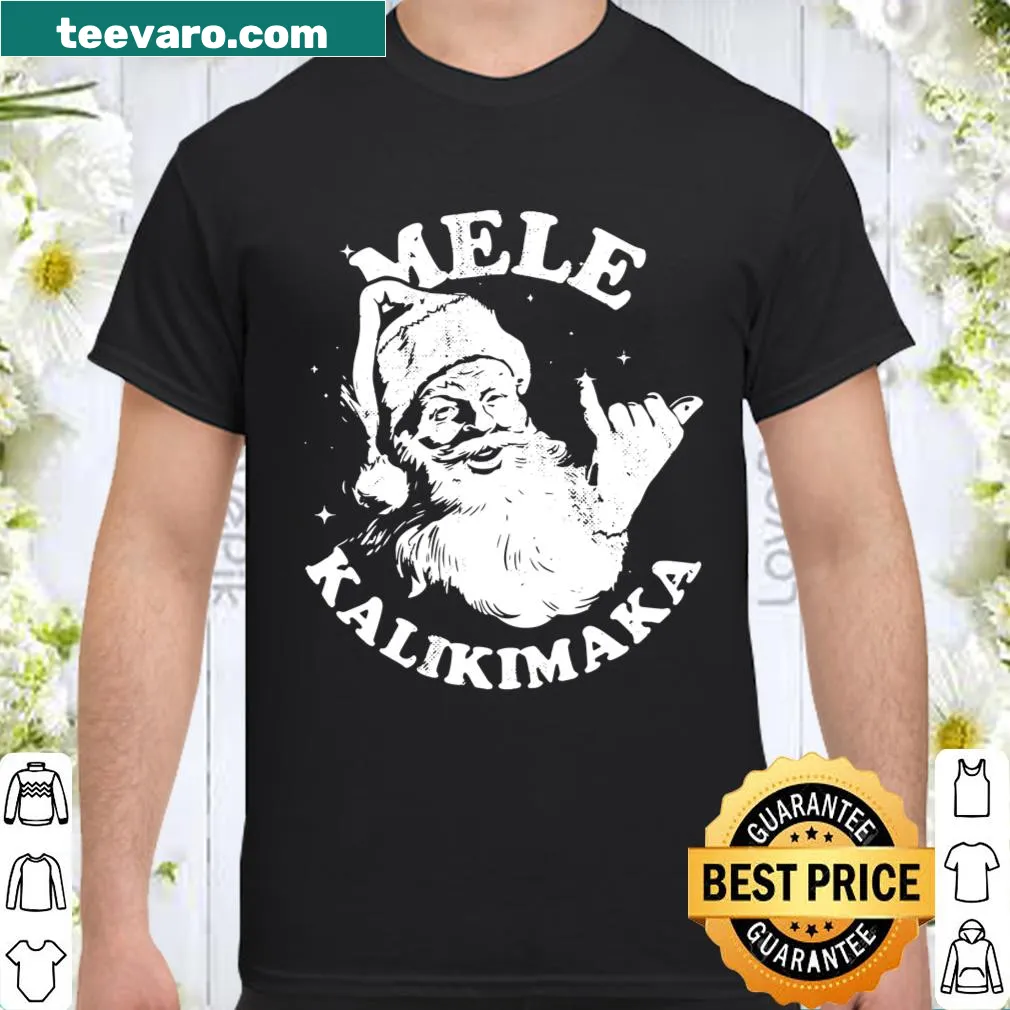 Retro sweatshirt with Mele Kalikimaka text and Santa Shaka
