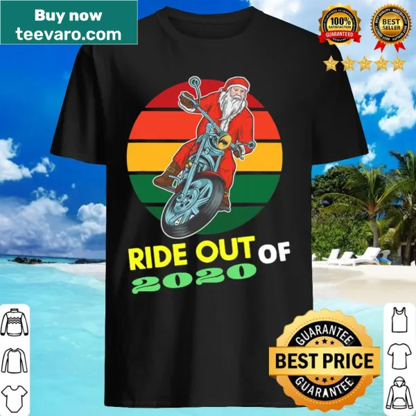 Vintage Santa on motorcycle graphic for Christmas 2020