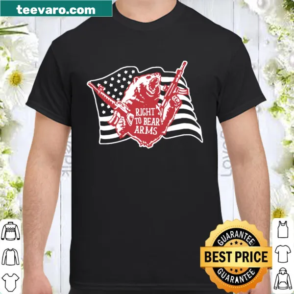 Patriotic shirt with the phrase 'Right To Bear Arms' and American flag