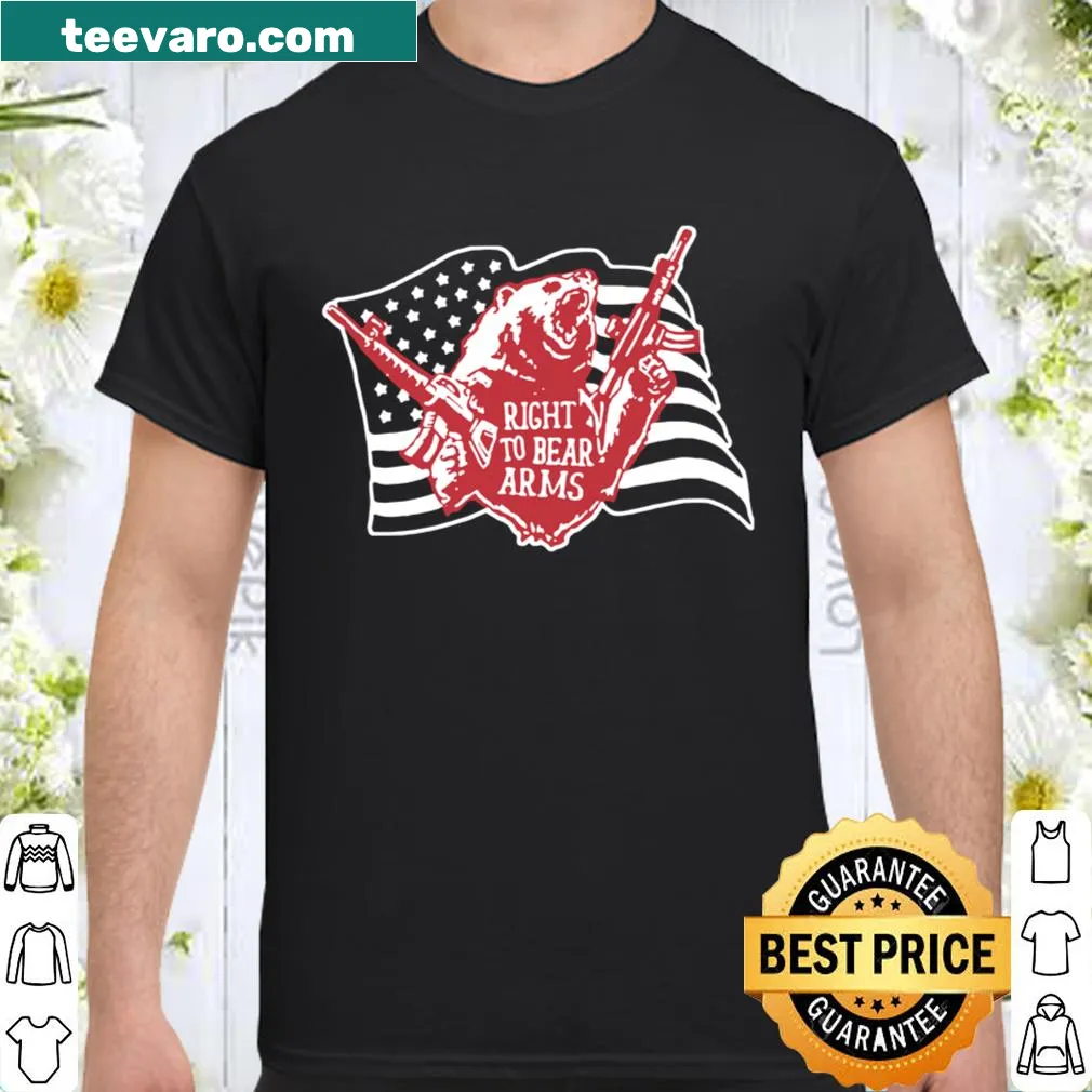 Patriotic shirt with the phrase 'Right To Bear Arms' and American flag