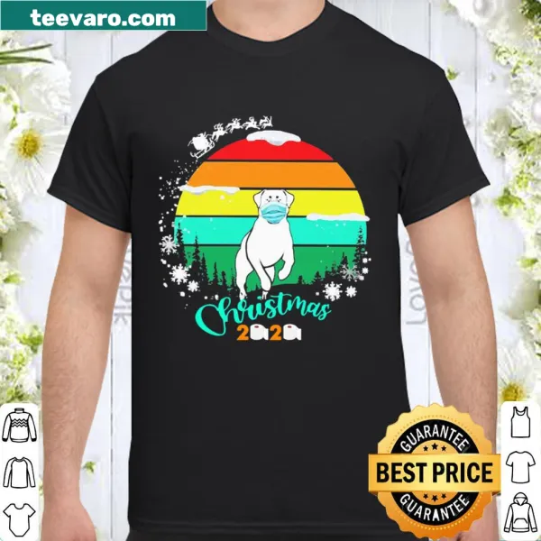 Playful Christmas shirt featuring a Rottweiler in a face mask