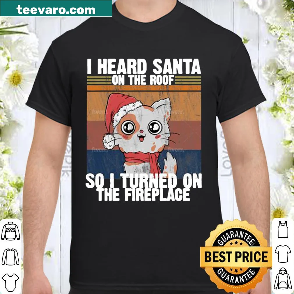 Vintage Santa with cat elements, perfect for cat lovers.
