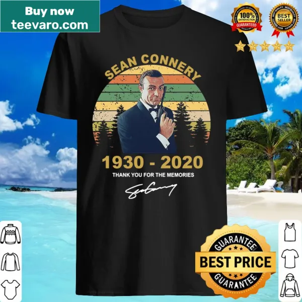 Tribute shirt for Sean Connery with his name and dates