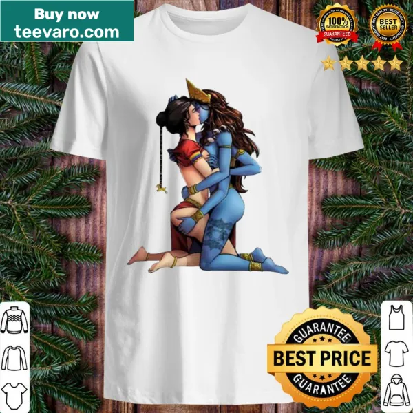 Illustrated shirt featuring Kali and Sita representing Hinduism.