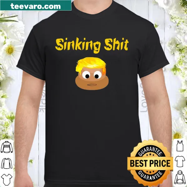 Edgy graphic shirt with sinking ship and poop emoji