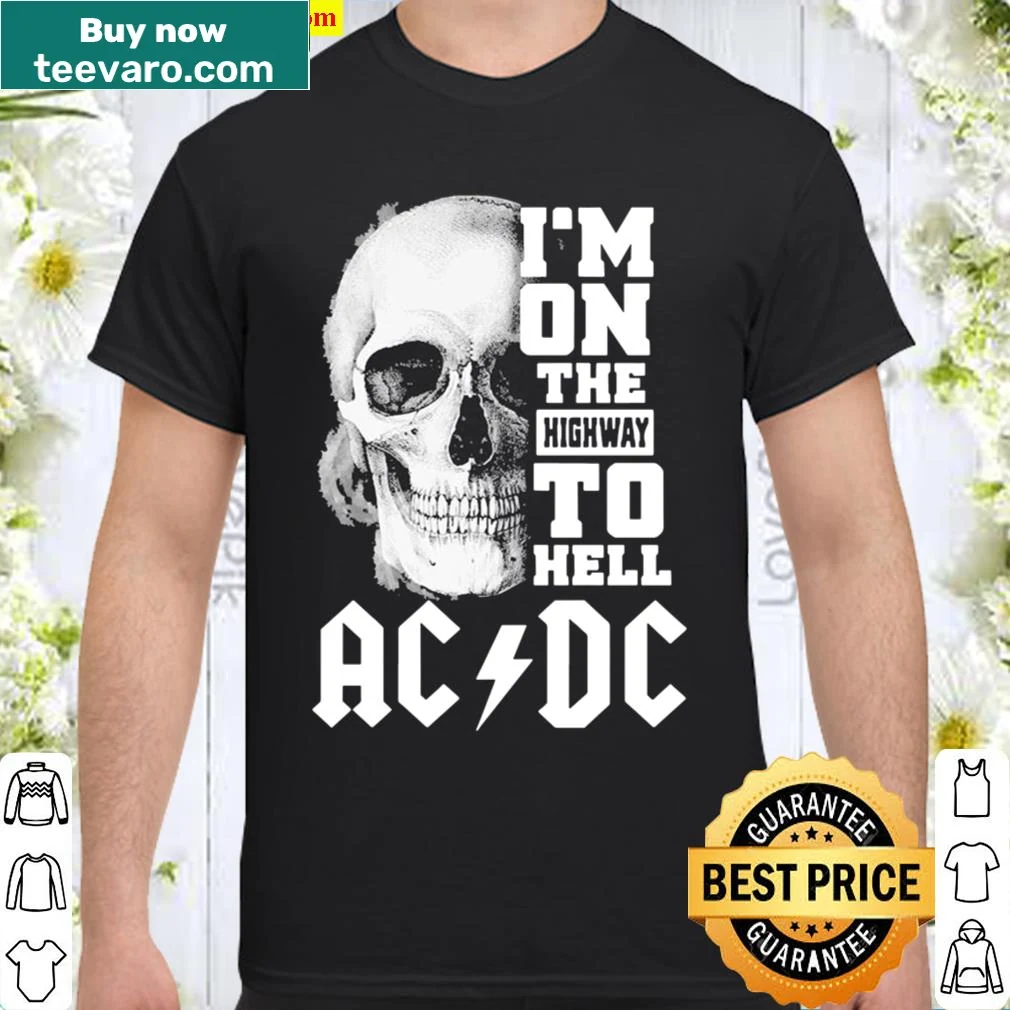 ACDC themed shirt with skull and highway graphic