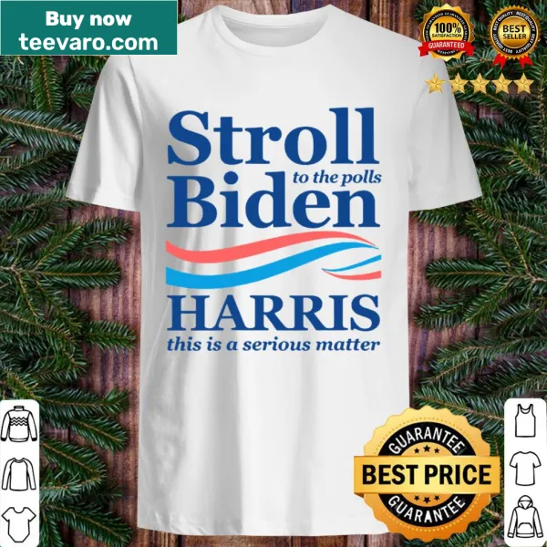 Vote feminist shirt featuring 'Stroll to the Polls' slogan