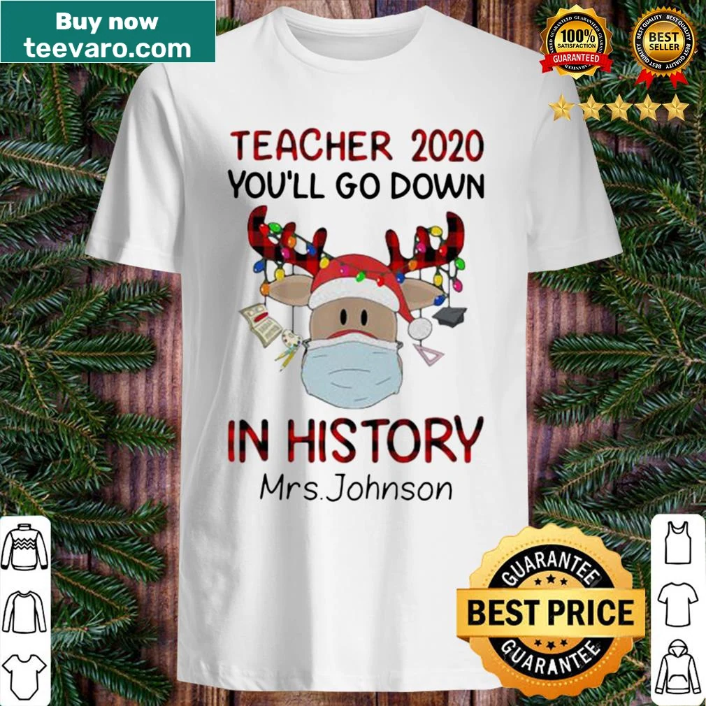 Christmas shirt featuring a reindeer and history theme for teachers