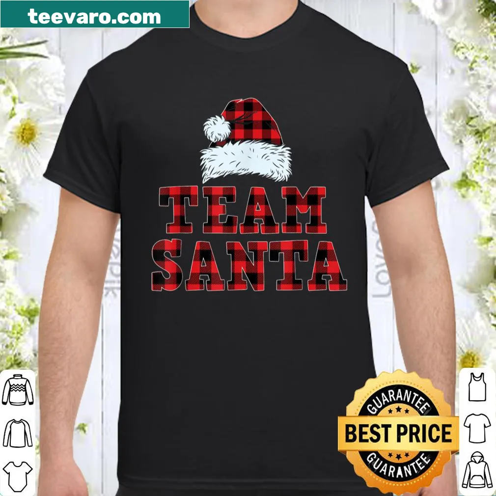 Team Santa Christmas shirt with buffalo plaid design