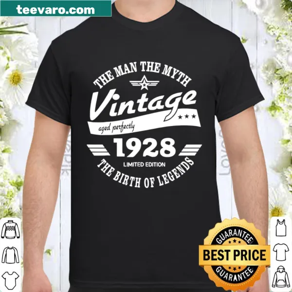 Vintage T-shirt with 'The Man The Myth' and the year 1928.