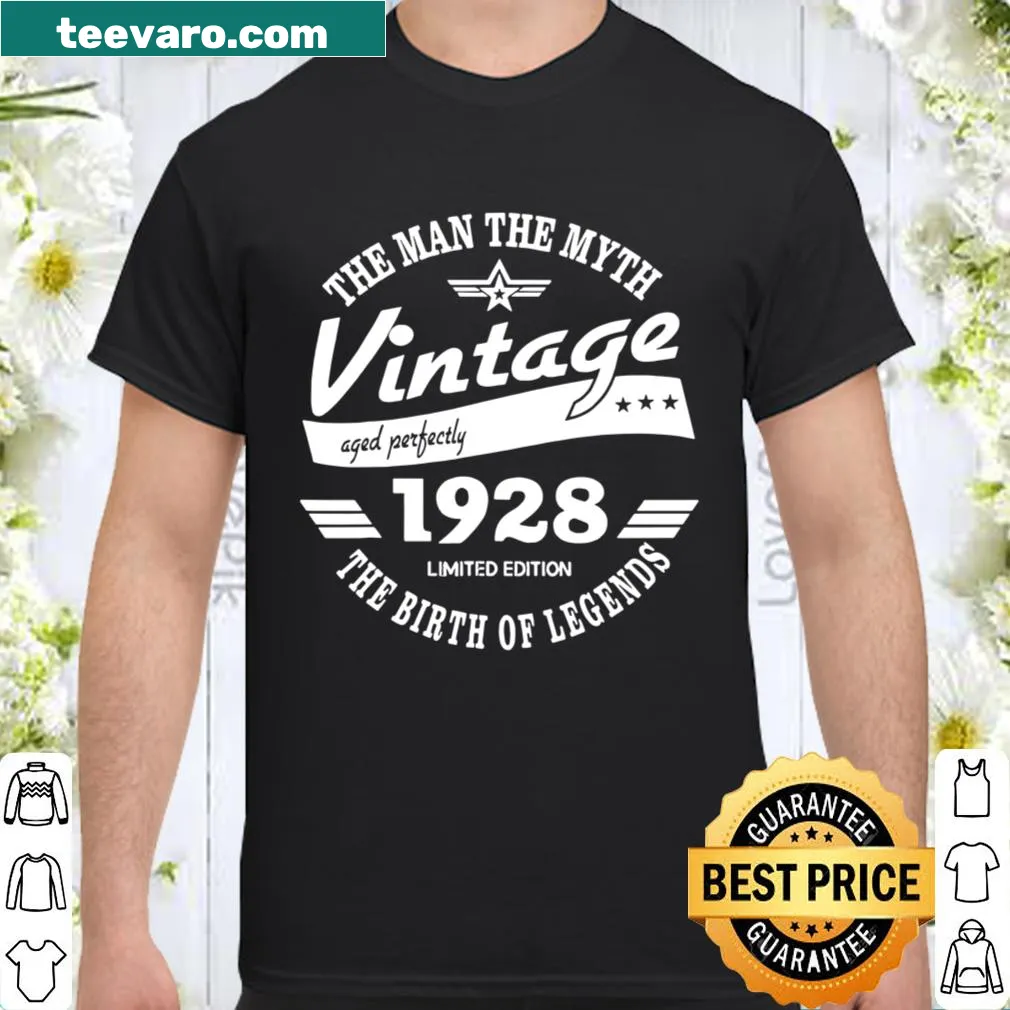 Vintage T-shirt with 'The Man The Myth' and the year 1928.