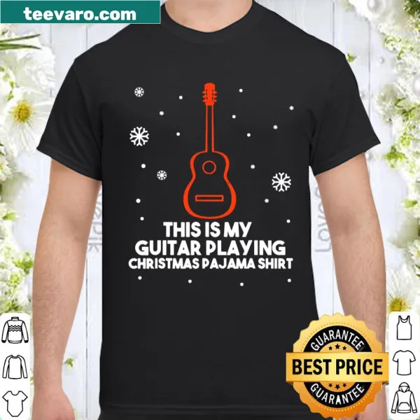 Christmas pajama t-shirt with guitar graphic