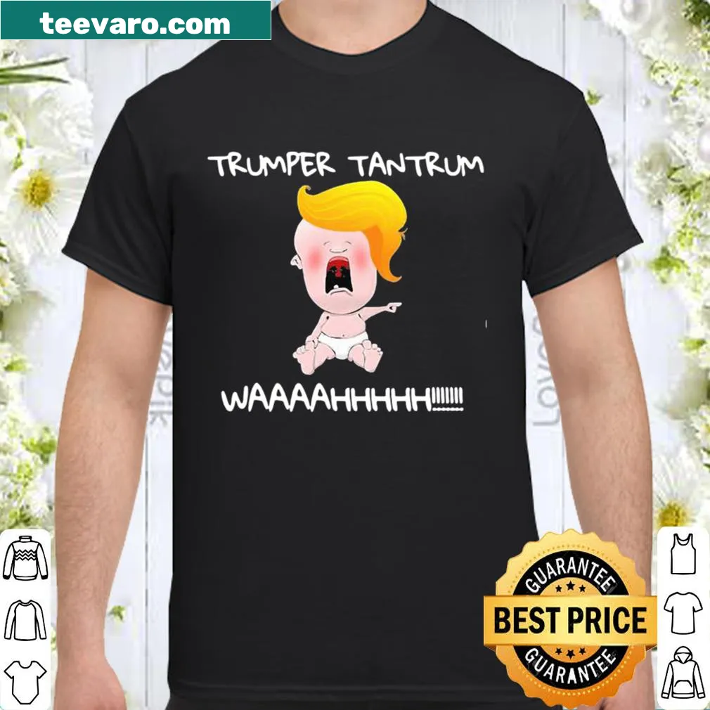 Cartoon baby Trump character with a tantrum theme