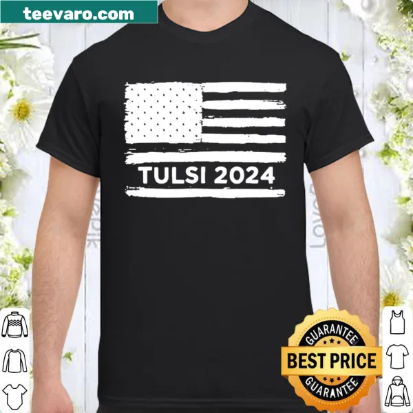 Shirt featuring 'Tulsi Gabbard 2024' and an American flag