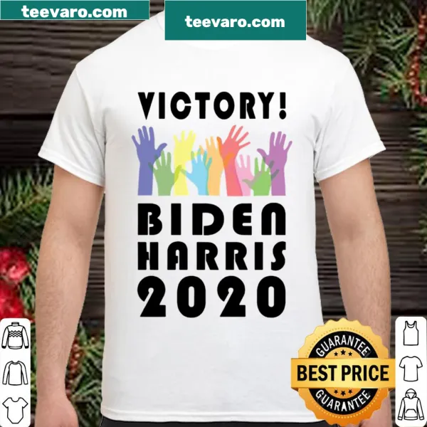 Victory Biden Harris 2020 shirt with hand emblem and LGBT theme