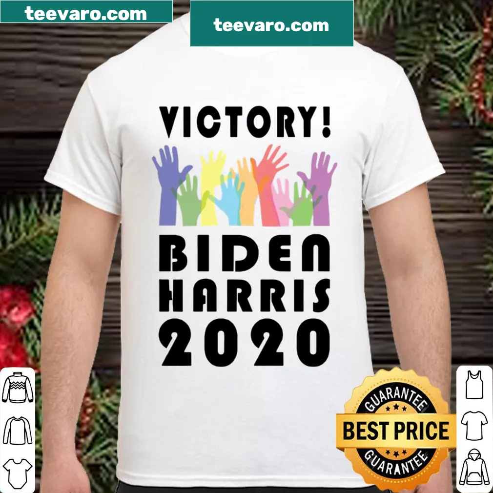Victory Biden Harris 2020 shirt with hand emblem and LGBT theme