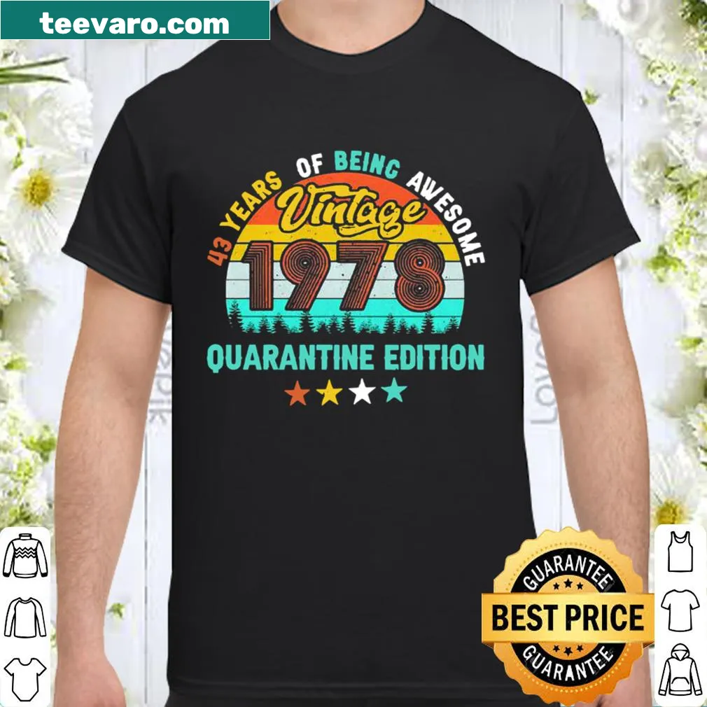 Vintage-style birthday shirt celebrating 43 years old