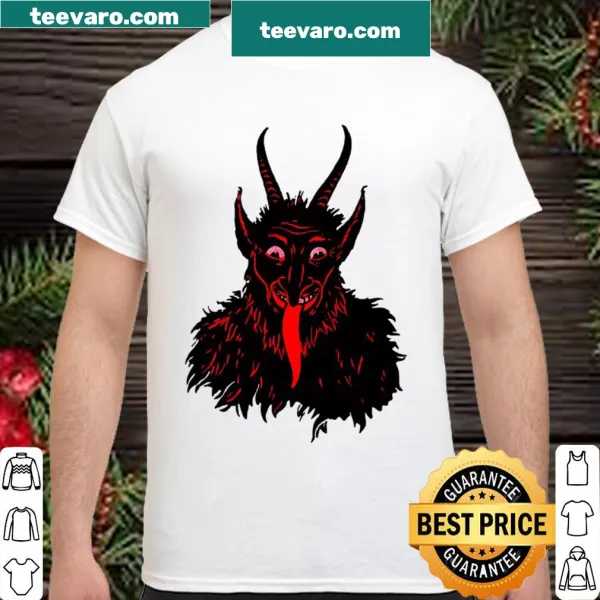 Vintage distressed Krampus t-shirt with creepy holiday design