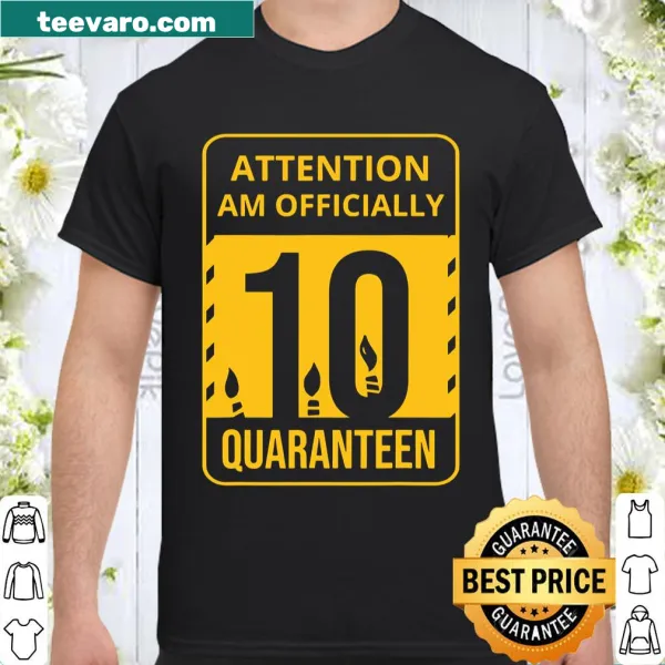 Birthday shirt stating 'Officially 10 Years Old' with playful design