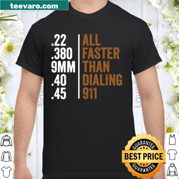 Graphic shirt with firearm-related text
