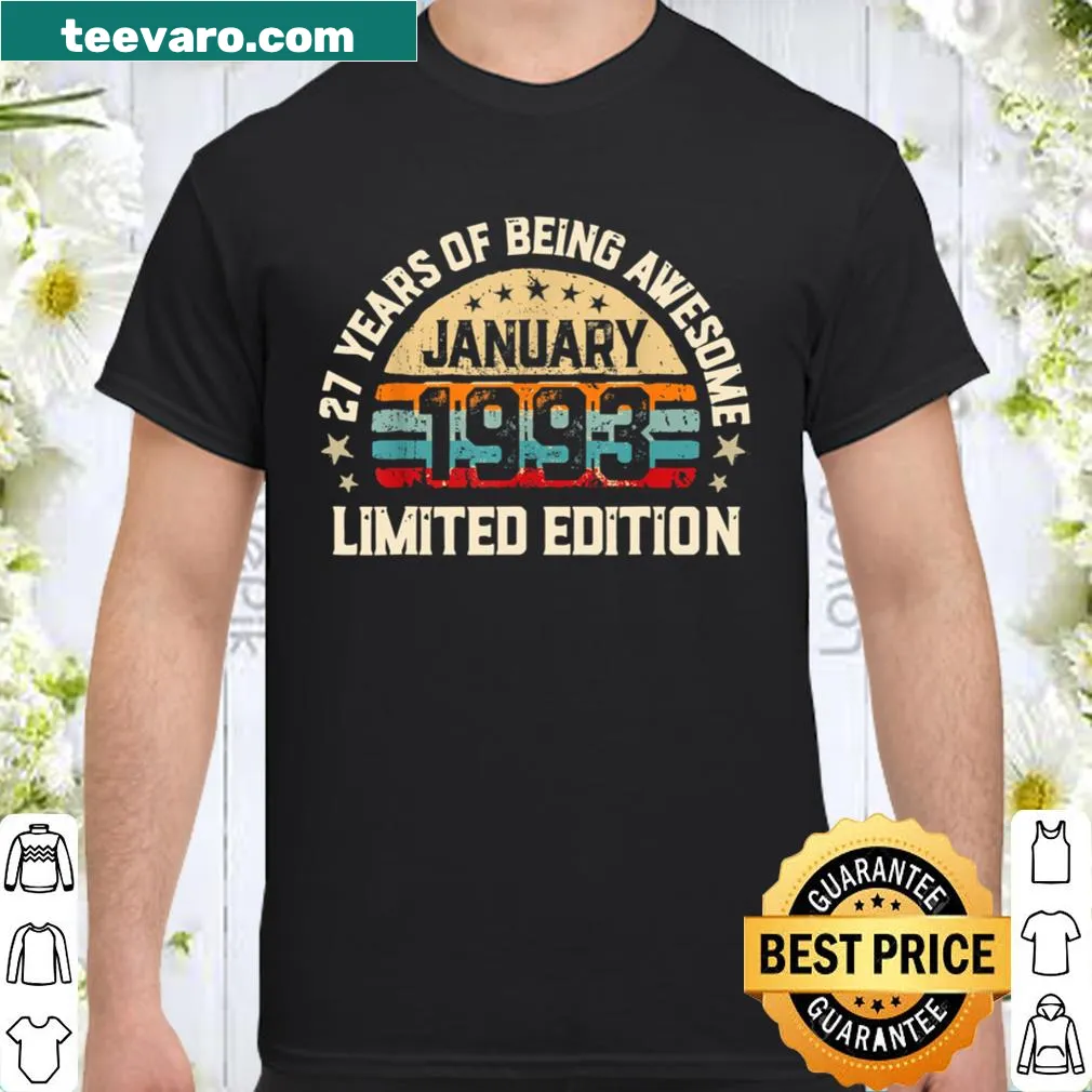 Vintage birthday shirt with '27 Years Old' printed prominently