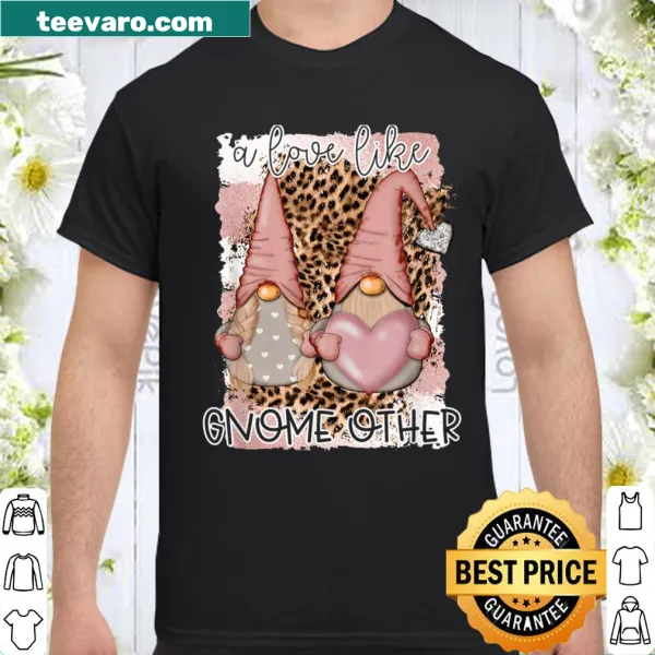 Whimsical gnome-themed Valentine's Day shirt with cute illustration