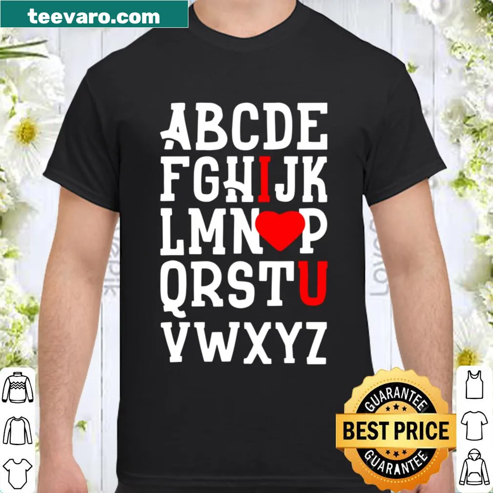 Typographic I Love You shirt with heart designs for Valentine's Day