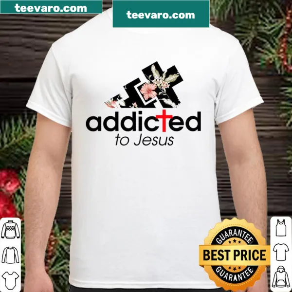 Typography shirt declaring 'Addicted to Jesus' for faith enthusiasts