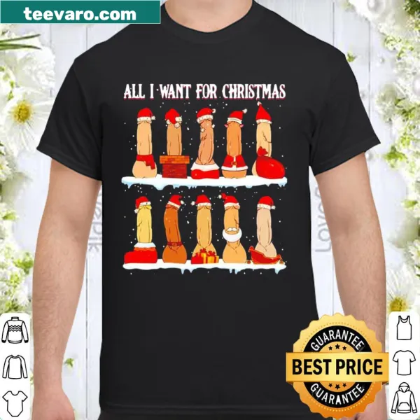 Funny holiday shirt with 'All I Want For Christmas' text