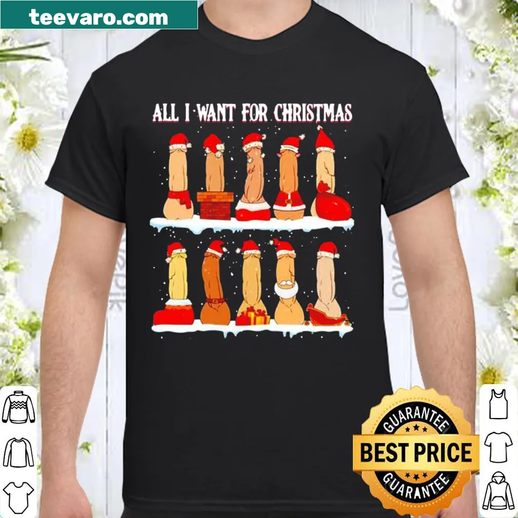 Funny holiday shirt with 'All I Want For Christmas' text