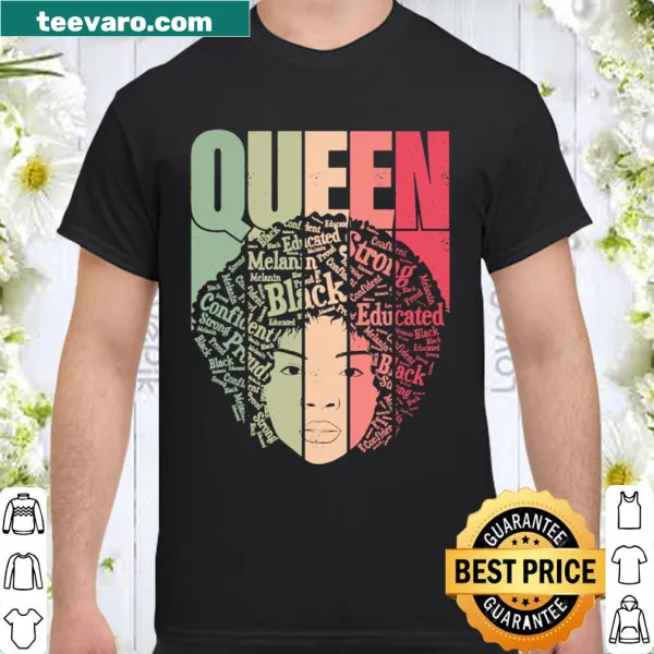 Empowering shirt with bold text celebrating Black women