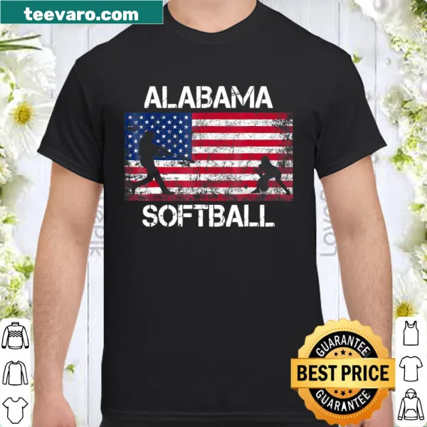 Shirt featuring Alabama Softball Team logo and American flag