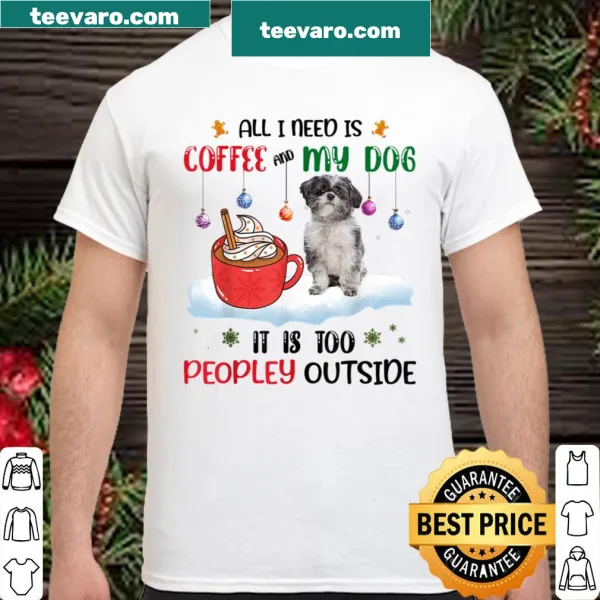 Cute shirt with a Lhasa Apso and coffee theme