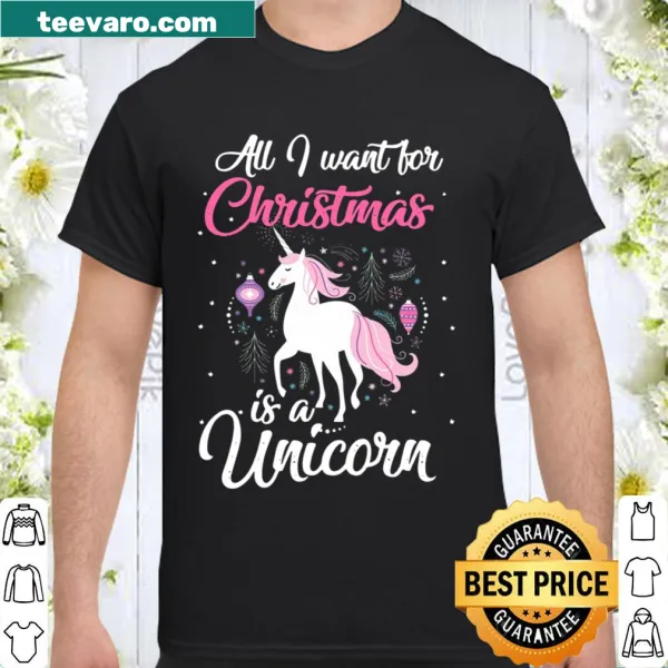 Cute holiday shirt with unicorn design for kids