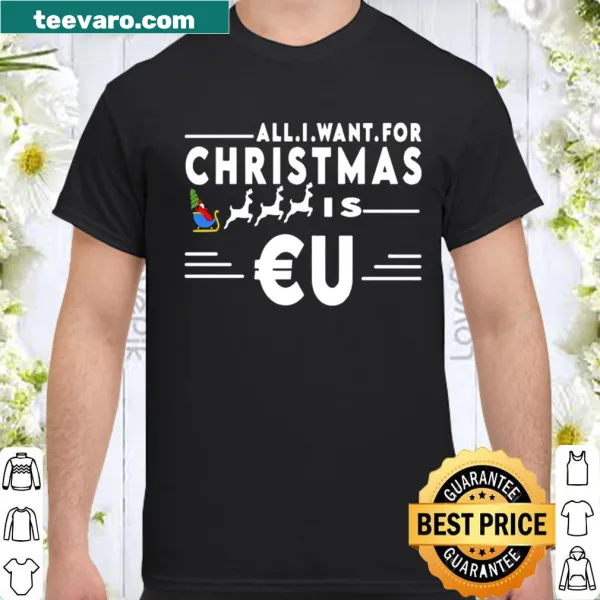 Festive Christmas shirt with Santa Claus and reindeer illustration