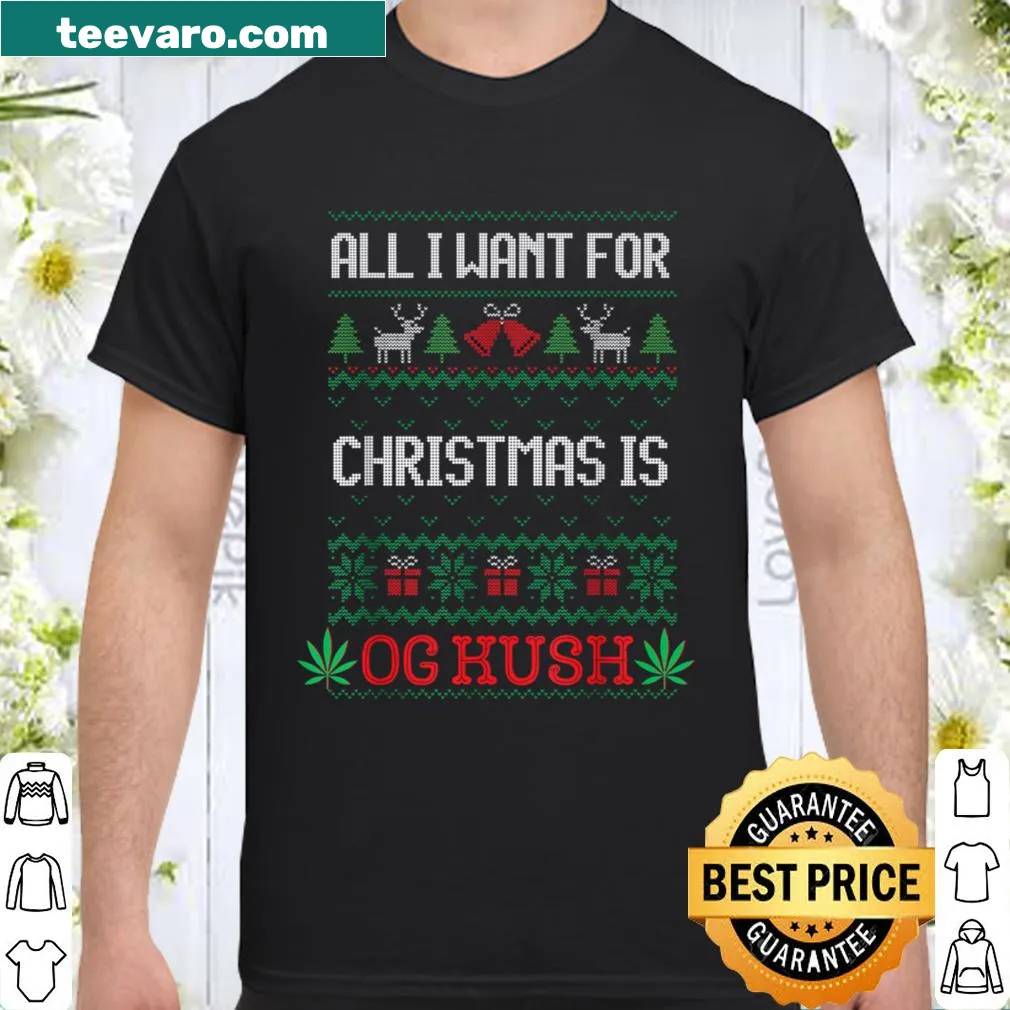 Funny Christmas shirt with a cannabis-themed slogan