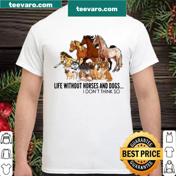 Illustrative shirt celebrating life with horses and dogs