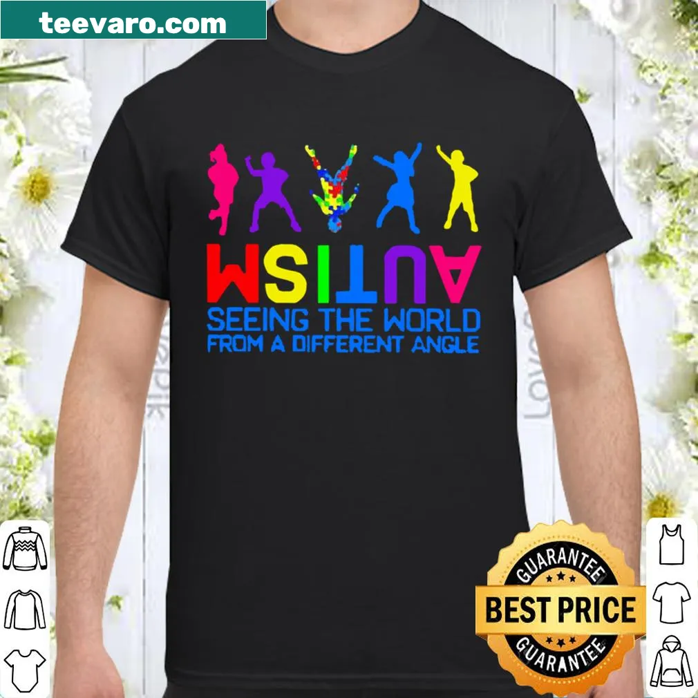 Seeing The World From A Different Angle autism awareness graphic t-shirt