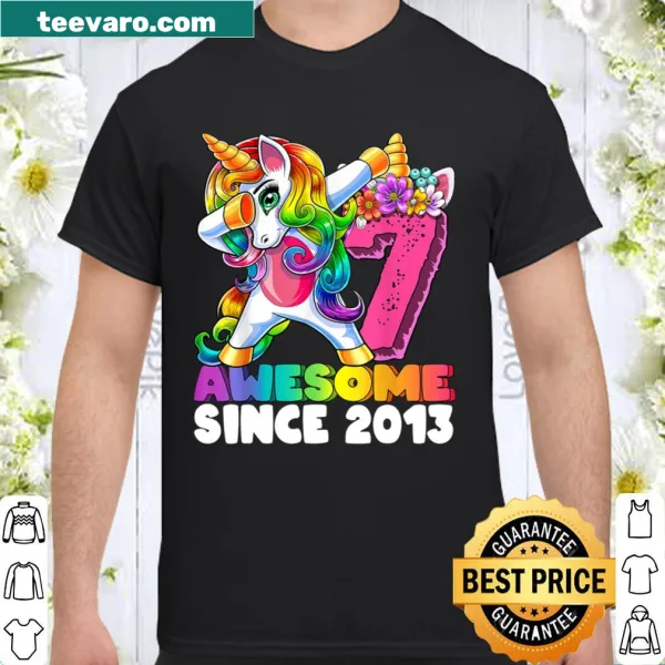 Dabbing unicorn shirt for 7th birthday girls