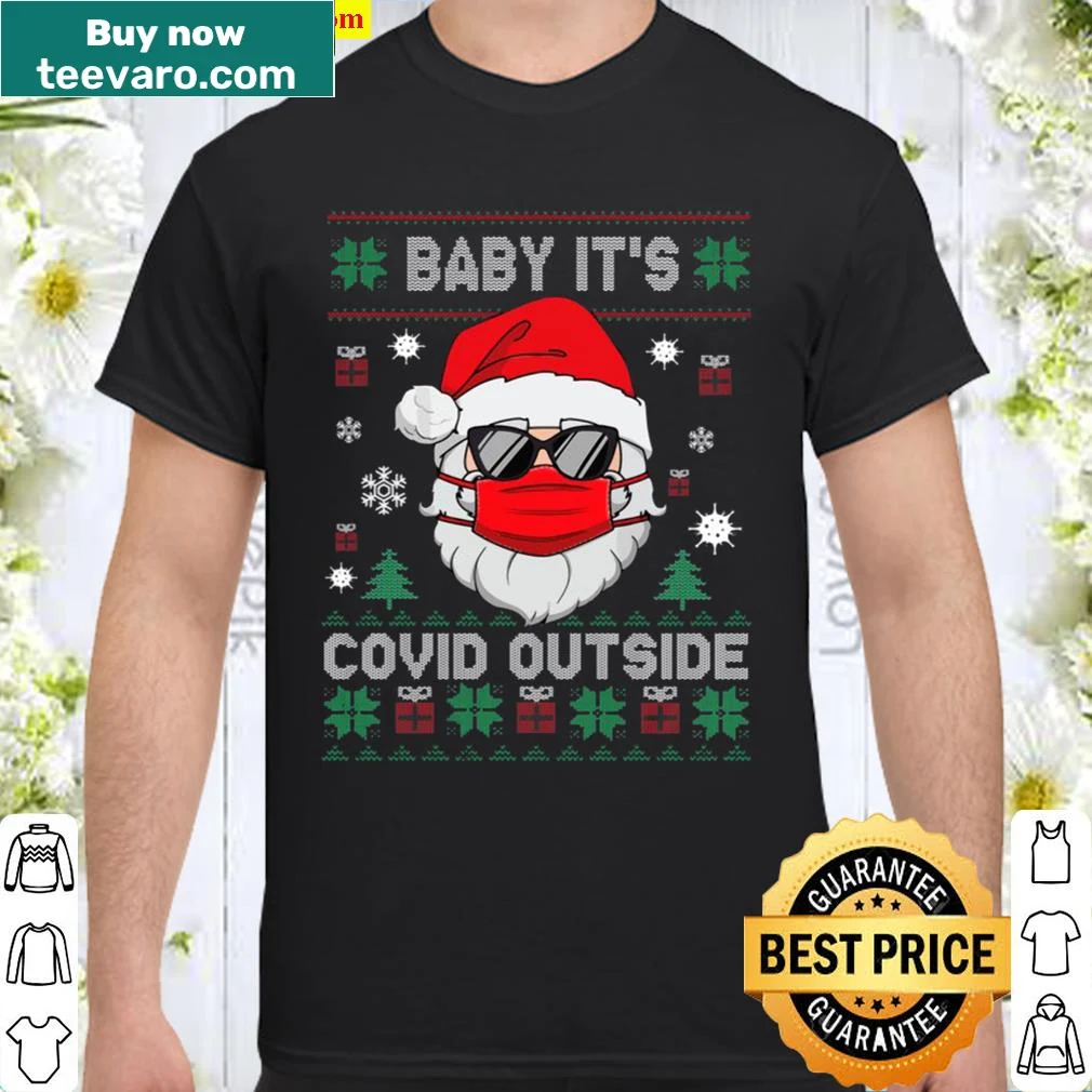 Playful Christmas shirt with Santa and COVID-themed text