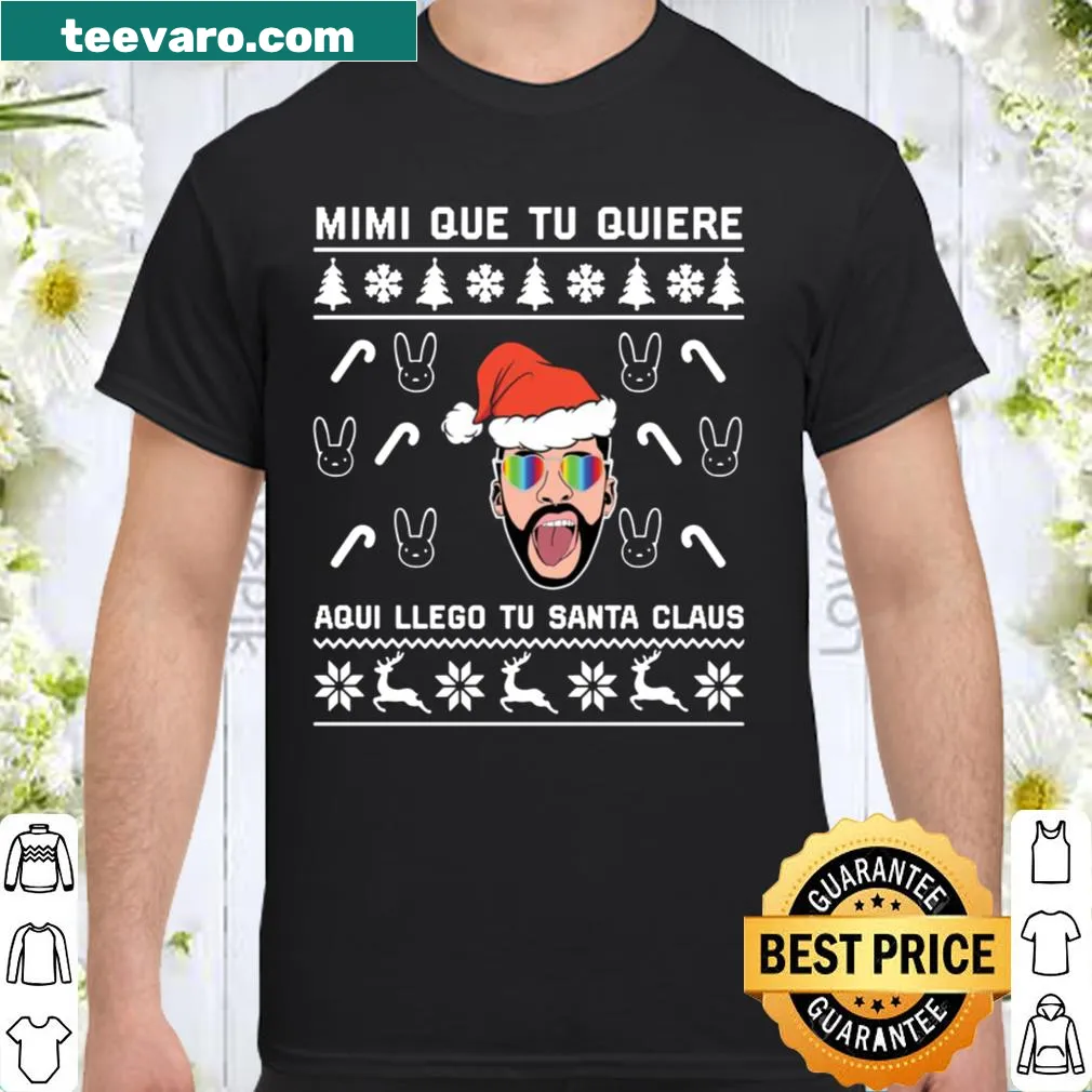 Funny shirt with Bad Bunny as Santa Claus for Christmas