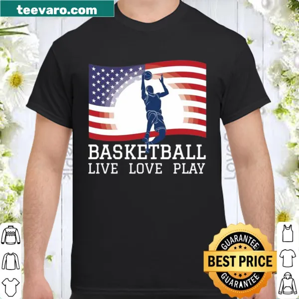 Basketball shirt with American flag and motivational phrases