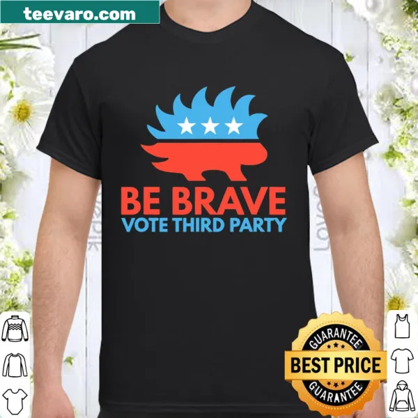 Graphic t-shirt featuring a porcupine and text encouraging third party voting