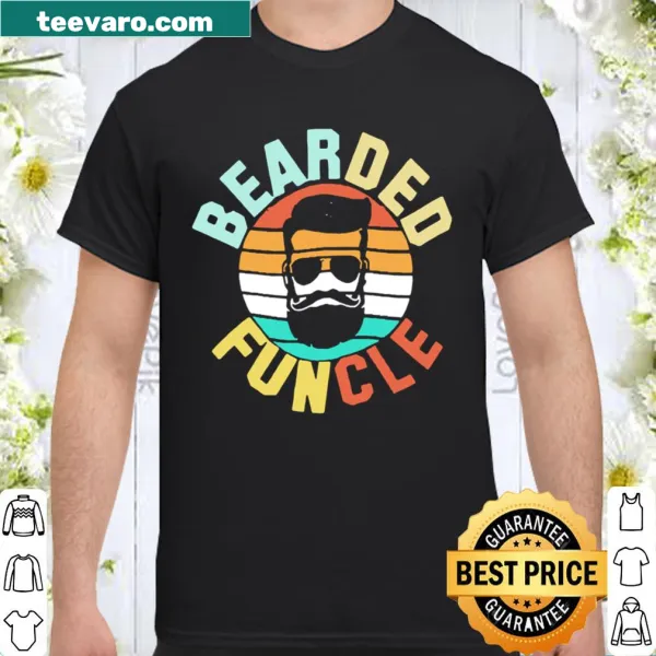 Vintage-style Bearded Funcle shirt with playful typography