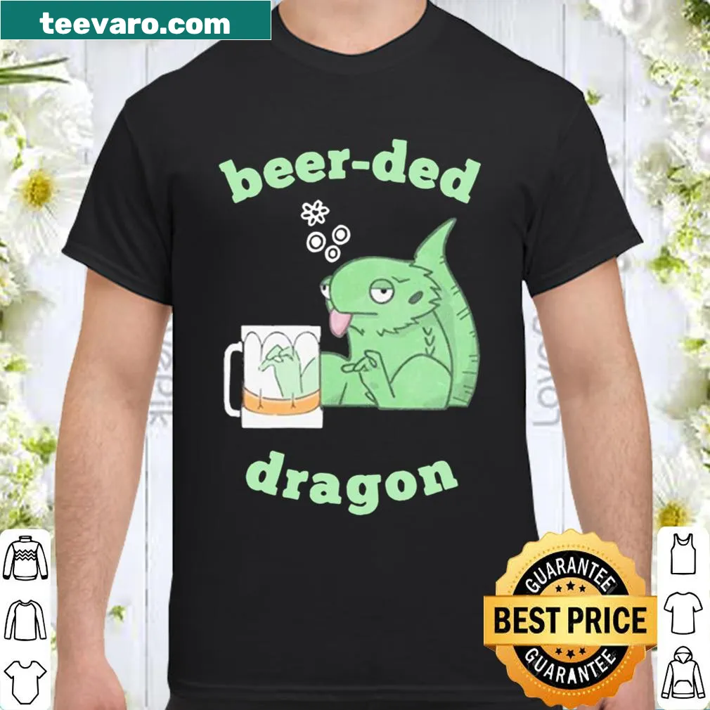 Unique shirt featuring a playful red dragon and beer graphic
