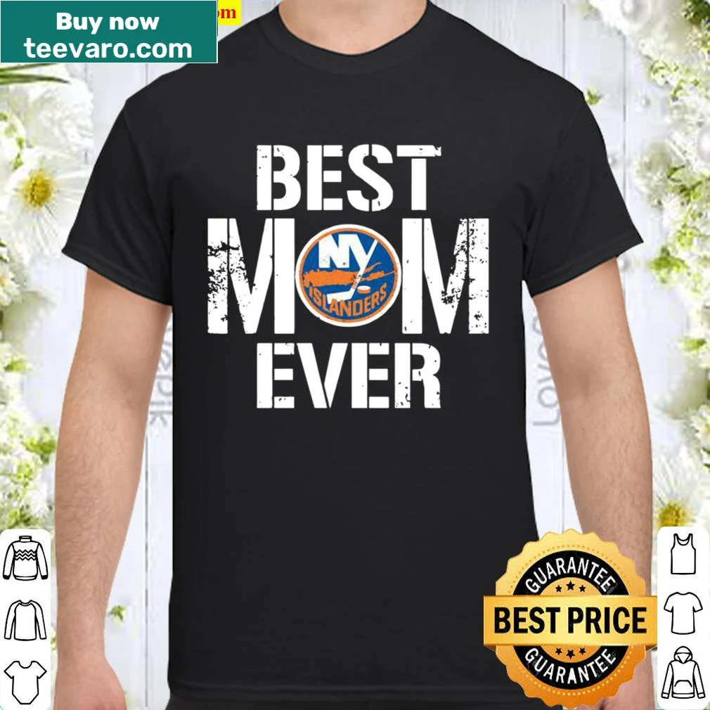 New York Islanders Mom t-shirt with text proclaiming the best mom ever