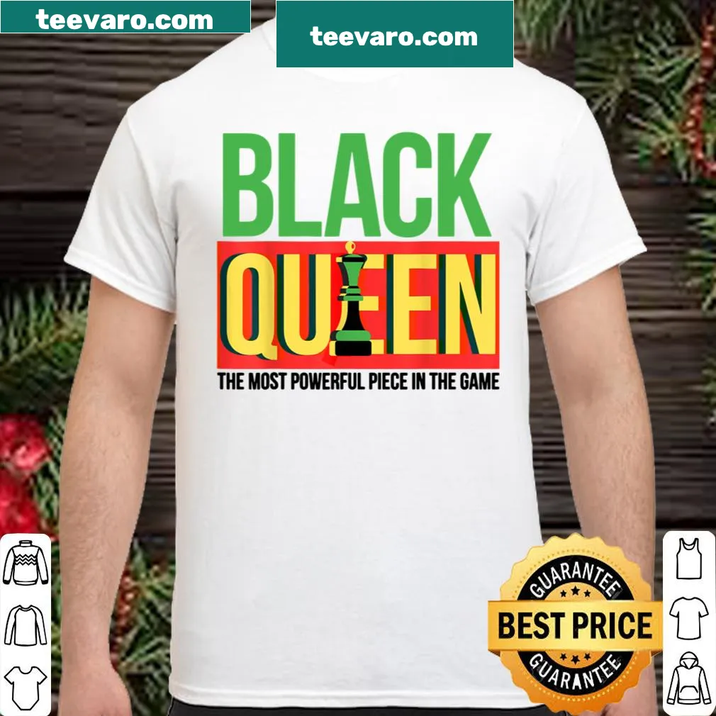 Illustrated black queen chess piece t-shirt