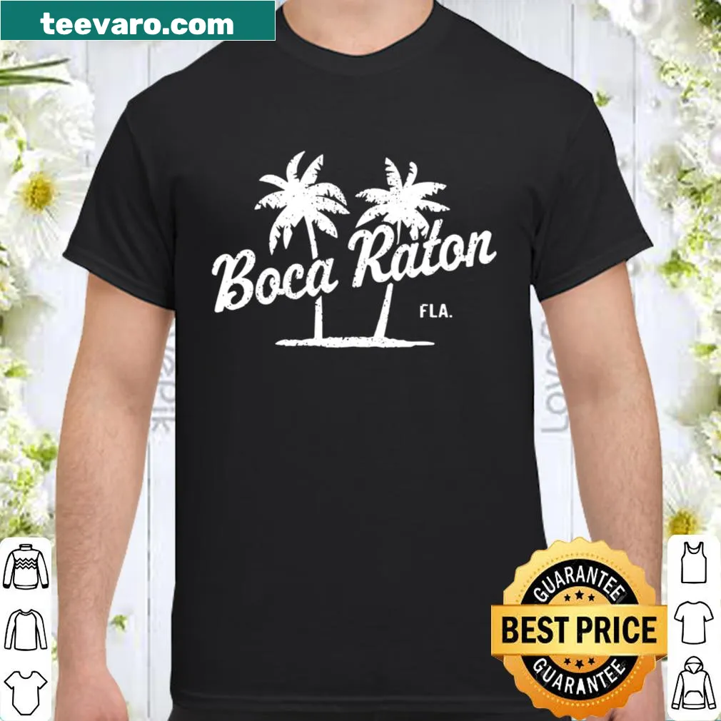 70s vintage Boca Raton graphic with palm trees