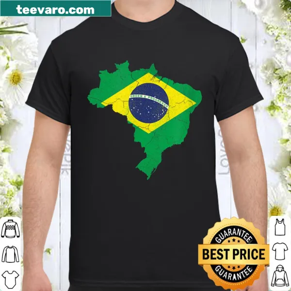 Distressed shirt featuring the Brazilian flag design.